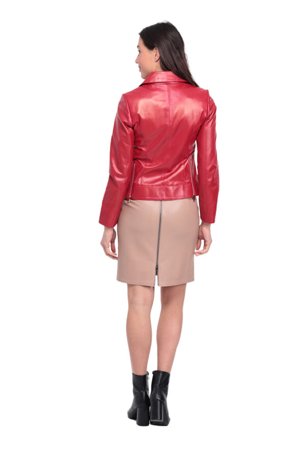 Veste Elsa Rouge Jupe Adela Beige