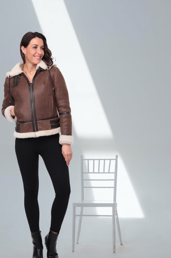 Bombardier Femme Capuche Old Brown – Image 4