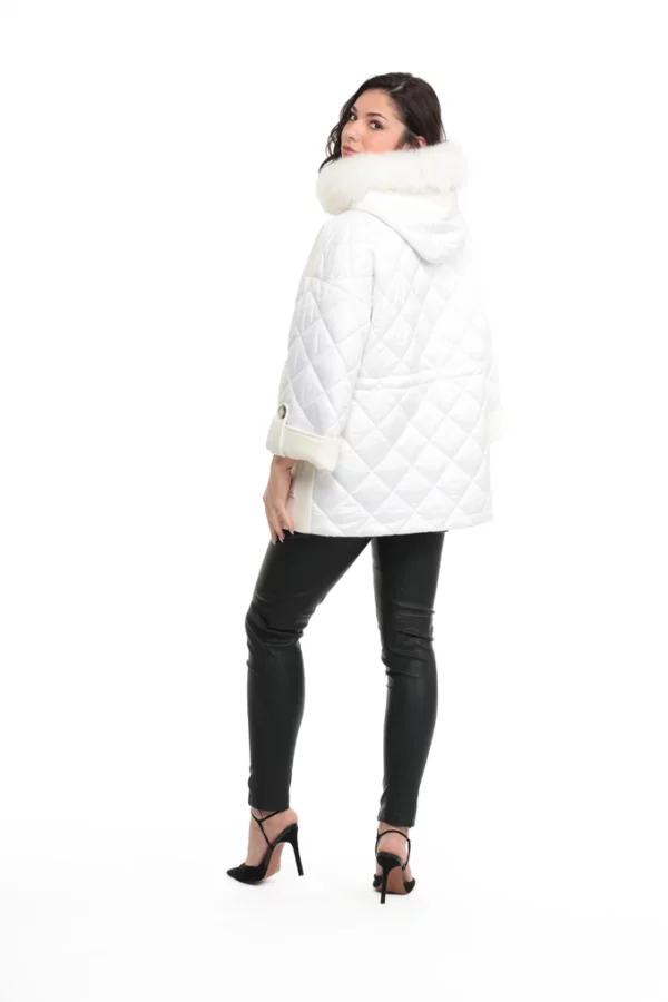 CATANE_BLANC_IMG_0072 Veste Catane Blanc. Veste en Laine Col Renard