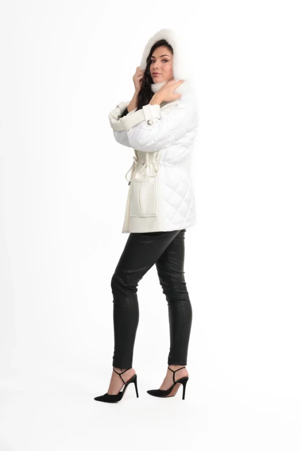 CATANE_BLANC_IMG_0090 Veste Catane Blanc. Veste en Laine Col Renard