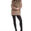 Veste Come Taupe. Veste en Laine Col Renard