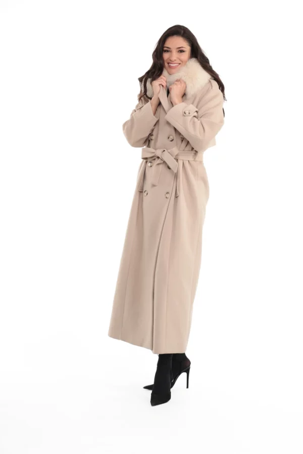 MATERA_ECRU_IMG_0621 Veste Matera Ecru. Veste en Laine Col Renard