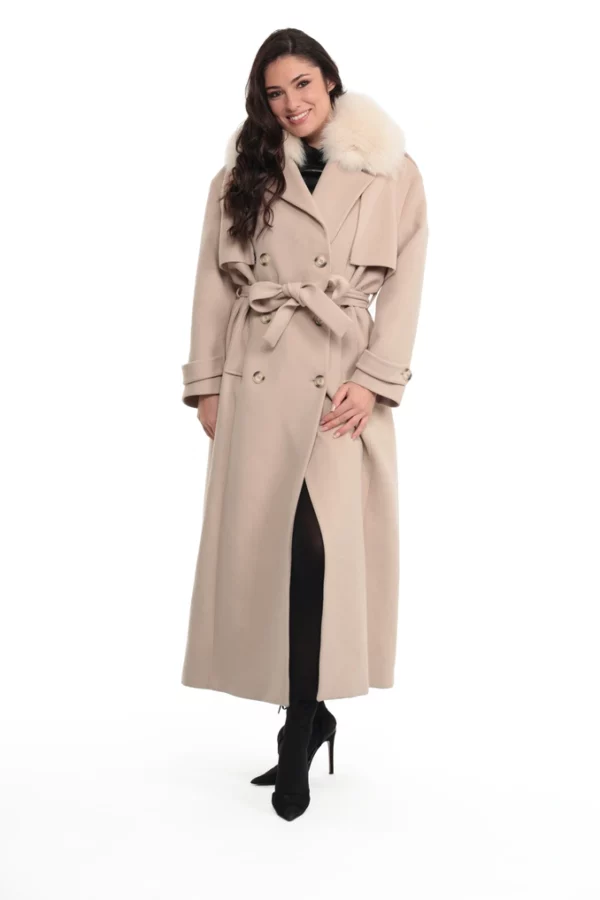 MATERA_ECRU_IMG_0627 Veste Matera Ecru. Veste en Laine Col Renard