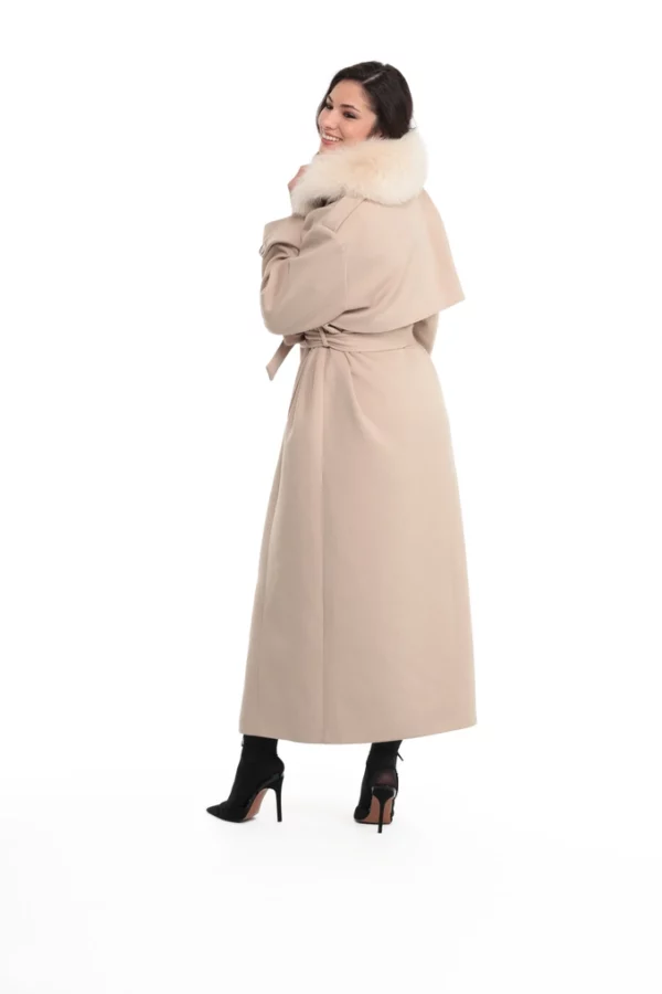 MATERA_ECRU_IMG_0633 Veste Matera Ecru. Veste en Laine Col Renard