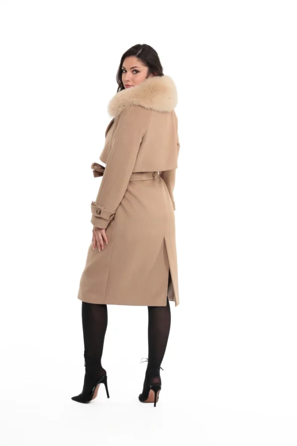 MATERA_TAUPE_IMG_0700 Veste Matera Taupe. Veste en Laine Col Renard