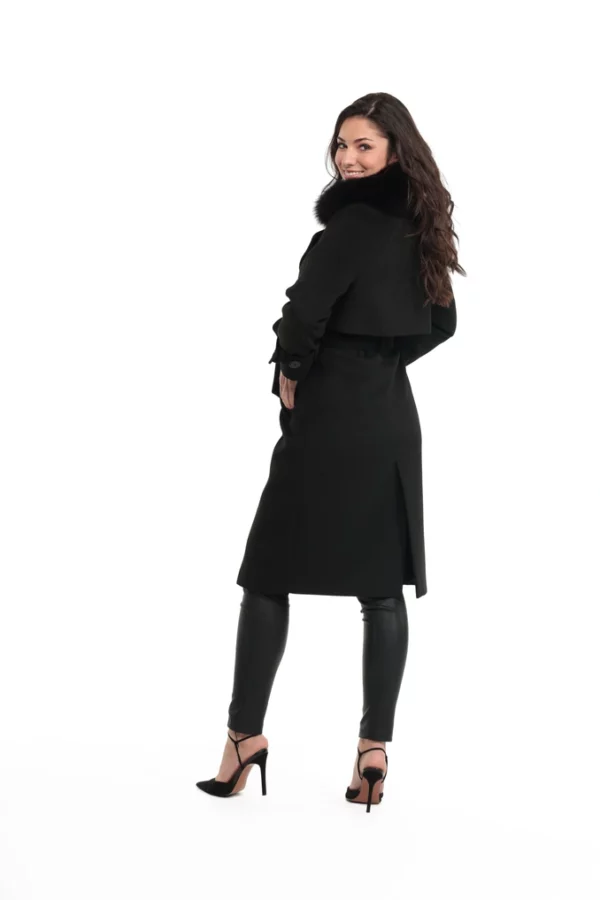 Veste Naple Noir. Veste en Laine Col Renard