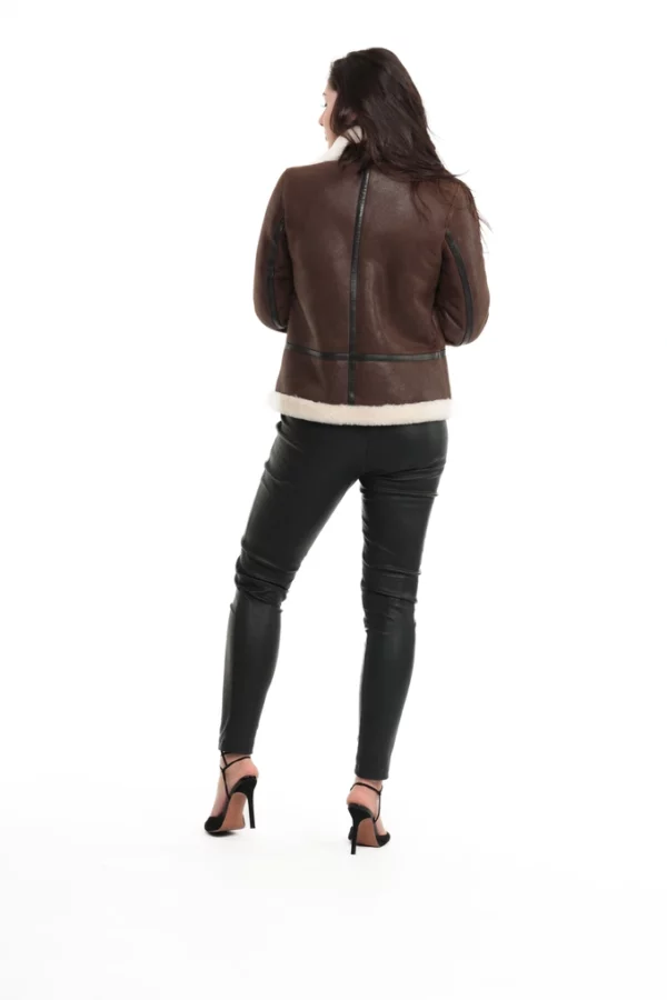 Veste Patrizia Marron. Veste en Mouton