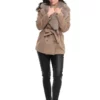 Veste Pessaro Taupe. Veste en Laine Col Renard
