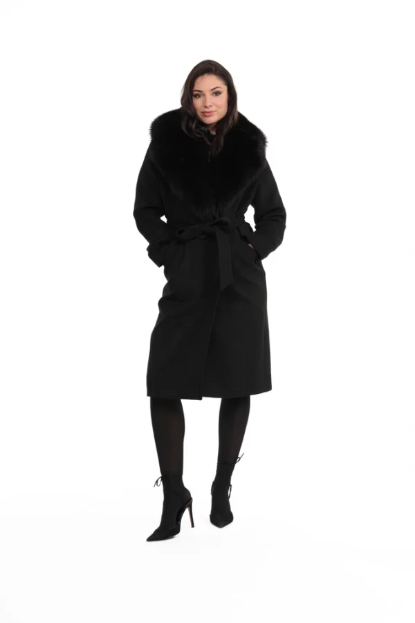 RIMINI_NOIR_IMG_0654 Manteau Rimini Noir. Manteau en Laine Col Renard