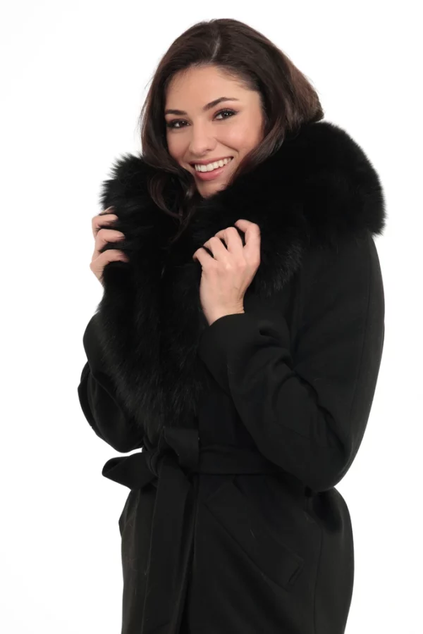 RIMINI_NOIR_IMG_0658 Manteau Rimini Noir. Manteau en Laine Col Renard