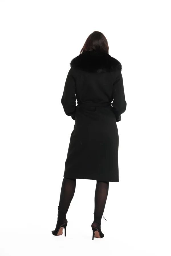 RIMINI_NOIR_IMG_0661 Manteau Rimini Noir. Manteau en Laine Col Renard