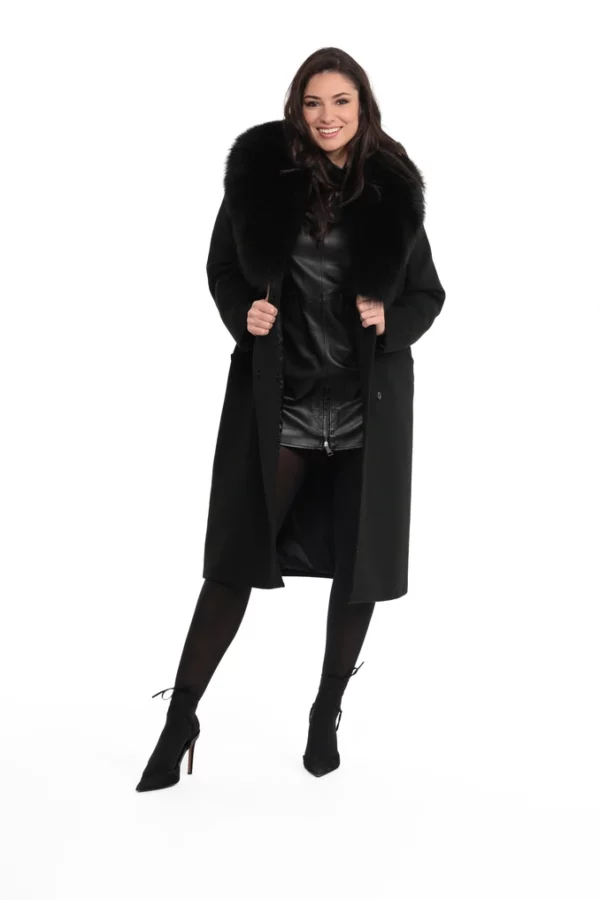 RIMINI_NOIR_IMG_0668 Manteau Rimini Noir. Manteau en Laine Col Renard