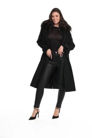 ROME_NOIR_IMG_0584 Manteau Rome Noir. Manteau en Laine Col Renard
