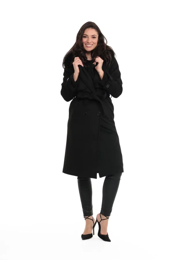 ROME_NOIR_IMG_0590 Manteau Rome Noir. Manteau en Laine Col Renard