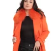 Manteau Rome Orange. Manteau en Laine Col Renard