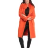 Manteau Rome Orange. Manteau en Laine Col Renard