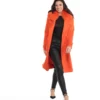 Manteau Rome Orange. Manteau en Laine Col Renard