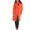 Manteau Rome Orange. Manteau en Laine Col Renard