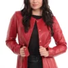 La Veste Zoe Rouge en Agneau