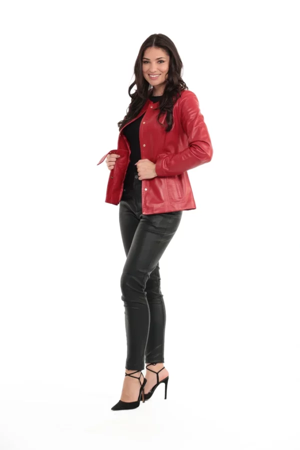 La Veste Zoe Rouge en Agneau