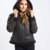 BOMBARDIER MARRON FEMME CAPUCHE