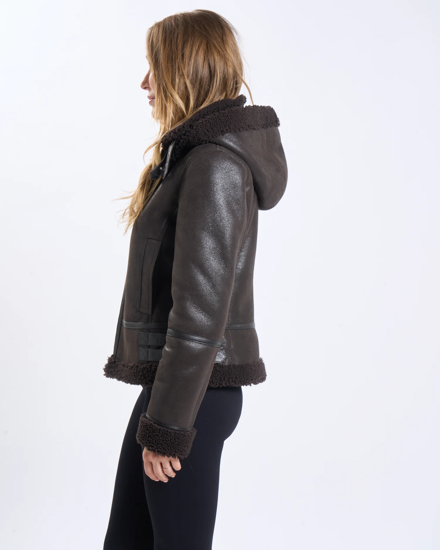 BOMBARDIER MARRON FEMME CAPUCHE