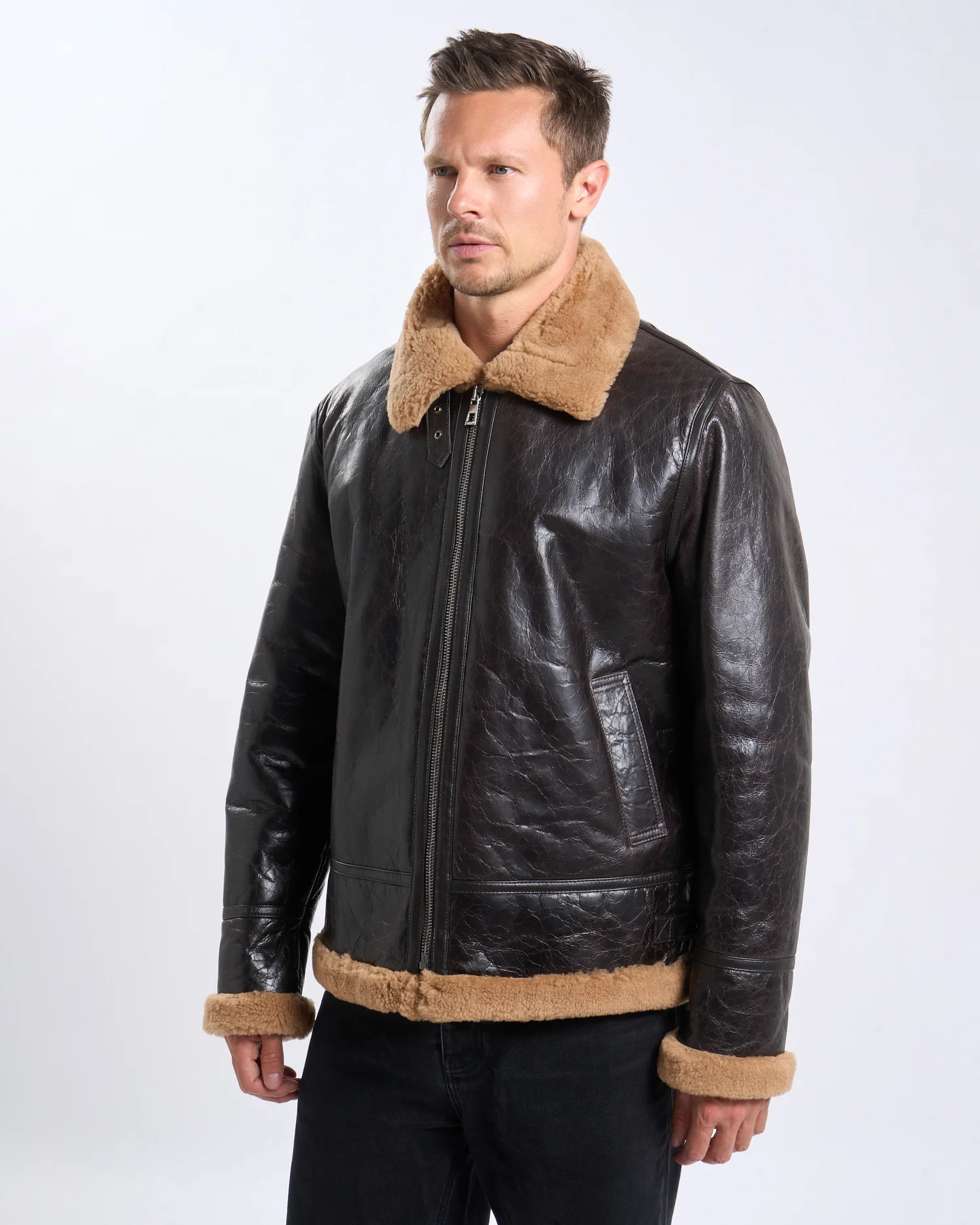 BOMBARDIER MARRON VIEILLI HOMME